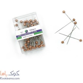 تصویر سوزن ته مرواریدی dressmakers pins مسی درجه 1 