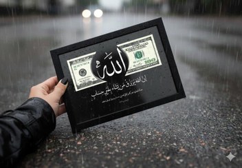 تصویر تابلوی دلار و الله رزق و روزی 