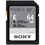 تصویر کارت حافظه سونی 64GB SF-E Series UHS-II SDXC بدون پک 