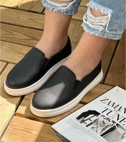 تصویر کفش کالج ونس زنانه راحتی سایز ۳۷ تا ۴۱ رنگ سفید و مشکی 