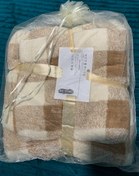 تصویر ست حوله چهارخانه حمام و صورت 