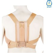 تصویر قوزبند طبی پل‌دار کرم پاک سمن سایز L – کد 222302004 Paksaman spinal brace with bridge support L