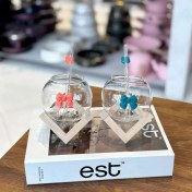 تصویر نیم لیوان پیرکس نی دار پاپیونی وارداتی اصل اورحینال 