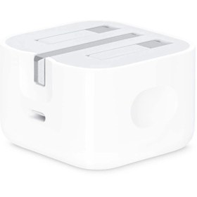 تصویر کلگی شارژر آیفون 20 واتی 100% اصلی نیو پک اصلی (New Pack 2024) رنگ سفید Apple 20 Watt B/A Wall Charger