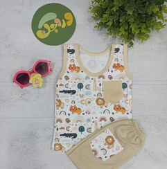 تصویر رکابی و شلوارک طرح شیر 