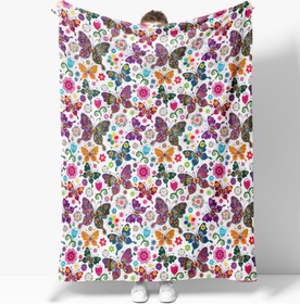 تصویر پتو تلویزیونی با طرح پروانه‌ای Erayshome برند eray home Erayshome Butterfly Pattern Printed Polar TV Blanket