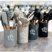 تصویر سرویس کفگیر و ملاقه سیلیکونی یونیک ۱۲ پارچه 