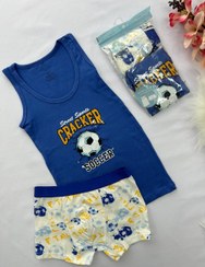 تصویر ست رکابی و شورت پادار پسرانه برند کوزا ترکیه KOZA Turkey 