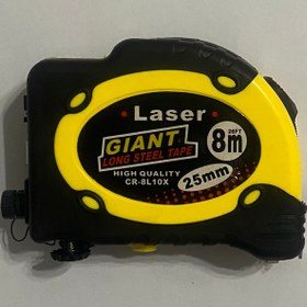 تصویر متر فلزی کمری ۸ متری دارای تراز لیزری جیانت مدل 8L10X Giant metal tape measure model 8L10X with Laser Level