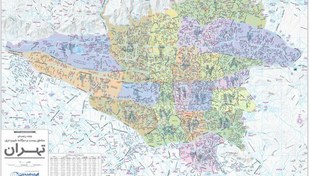 تصویر نقشه مناطق ۲۲ گانه شهرداری تهران 