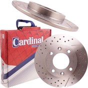 تصویر دیسک ترمز چرخ عقب سوراخ دار خنک شونده دنا کاردینال (cardinal) یک جفت 
