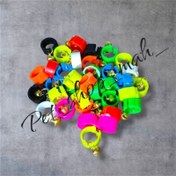 تصویر حلقه پا پلاک کبوتر چفتی زنگوله دار بسته ۱۰ عددی 