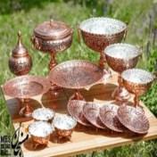 تصویر سرویس پذیرایی سیاه قلم مسی 