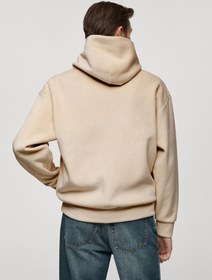 تصویر هودی کوردوروی با کلاه برند mango man Corduroy Hooded Sweatshirt