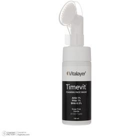 تصویر فوم شستشوی صورت تایم ویت ویتالیر مناسب انواع پوست Vitalayer Timevit Foaming Face Wash 150 ml