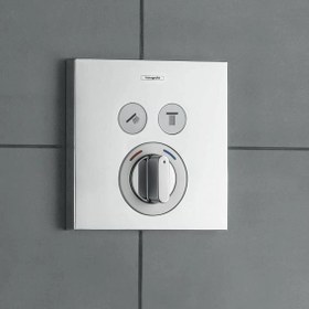 تصویر شیر حمام توکار انتخابی هانسگروهه hansgrohe مدل ShowerSelect کد 15768000 - ب Hansgrohe ShowerSelect Mixer for concealed installation for 2 functions