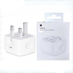 تصویر شارژر آیفون 35w - سفید / با گارانتی 6 ماه تعویض Apple 35W 3pin USB-C Power Adapter