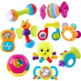 تصویر جغجغه دندانگیر رنگارنگ 10 عددی هولی تویزHola Toys مدل 939 