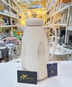 تصویر فلاسک چای یک لیتر شیشه صورتی velvet 