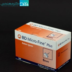 تصویر سر سوزن قلم انسولین بی دی‌سایز 6 میلی‌متر 100 عددی نمونه اصلی لیبل دار ا BD Micro-Fine Plus insulin pen needles BD Micro-Fine Plus insulin pen needles