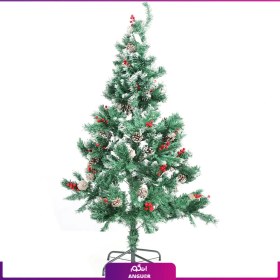 تصویر درخت کریسمس 150 سانتی متری همراه تا تزئینات (سال نو میلادی) 