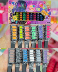 تصویر شانه رنگی گچ مو / تغییر رنگ موقت مو بدون دکلره آسیب - بنفش Hair chalk comb _ temporary hair colour brush