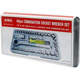 تصویر ست ۴۰ عددی آچار بکس AIWA ا Aiwa Socket Wrench Set Aiwa Socket Wrench Set