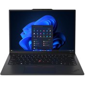 تصویر لپ تاپ Lenovo Gen 12 ThinkPad X1 Carbon با پردازنده Intel Ultra 7 165U vPro، صفحه نمایش لمسی 14 اینچی WUXGA 100% sRGB، 32 گیگابایت رم 6400 مگاهرتز، 1 ترابایت Gen4 Performance SSD، دوربین FHD+ IR+ RGB1 Pro و Windows Lenovo Gen 12 ThinkPad X1 Carbon Laptop with Intel Ultra 7 165U vPro Processor, 14" WUXGA 100% sRGB Touchscreen, 32GB 6400MHz RAM, 1TB Gen4 Performance SSD, FHD+ IR+ RGB Camera, and Windows 11 Pro