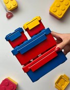 تصویر ظرف غذا مدل لگویی برند لیلیان ۴ تکه - قرمز آبی 