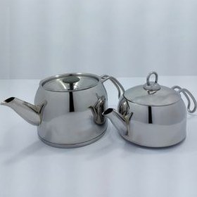 تصویر کتری قوری استیل یونیک مدل UN-7276 Unique steel tea kettle model UN-7276