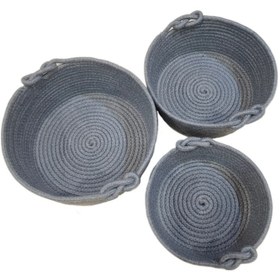 تصویر سبد نان و سبزی مدل p38 مجموعه ۳ عددی - فیروزه ای 