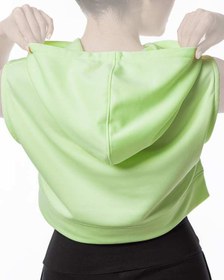 تصویر هودی زنانه ورزشی کراپ سبز مل اند موژ Mel & Moj کد W08098-608 