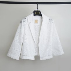 تصویر کت و شلوارک خامه‌دوزی سفید سایز ۳۶ تا ۴۰ 