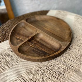 تصویر اردو خوری سه خانه چوب گردو 