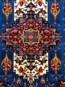 تصویر فرش دستباف 3.2متری چله و گل ابریشم قشقایی رنگ طبیعی کد 0700489 Handmade 3.2 rug,Root and motif silk,Qashqaei desin,Organic color,code 0700489