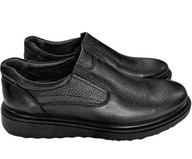 تصویر کفش چرم طبی راحتی کد ۸۵۱۱ - مشکی / ۴ leather-8511