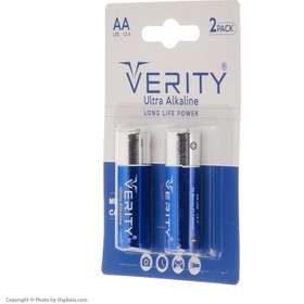 تصویر باتری قلمی وریتی مدل VERITY LR6-S Super Alkaline بسته دو عددی Verity Ultra Alkaline LR06 1.5V AA Battery 2 Of Pack