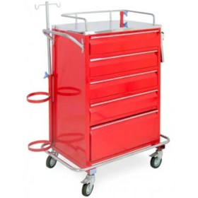 تصویر ترالی اورژانس پنج کشو trolly emergency with 5 closet