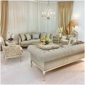 تصویر مبل کلاسیک فرانسوی تاج منبتی ۹ نفره 