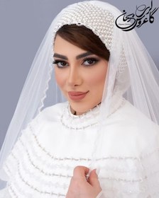 تصویر توربان عروس مروارید و سنگ 