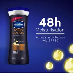 تصویر لوسیون بدن وازلین اصل حجم 400 میلی لیتر - men even tone Vaseline Body Lotion 400ml