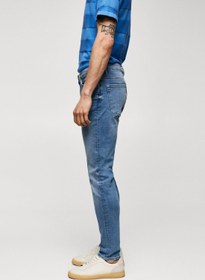 تصویر جین‌های تنگ با رنگ شستشوی متوسط برند mango man Mid Wash Skinny Fit Jeans