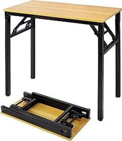 تصویر - ارسال 20 روز کاری Sky Touch Folding Table Multi Functional Portable Desk With AdjUStable Height Legs For Computer Camping, Garden, Picnic,Coffee,Bbq,80 40 75Cm, Wood, Sk3C3001