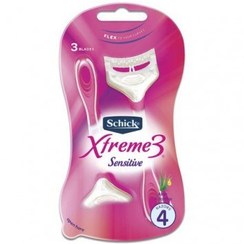 تصویر خودتراش زنانه اگزکتا 3 لبه شیک بسته 4 عدد Schick Exacta 3 Sensitive 4 Pcs For Women