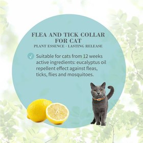 تصویر قلاده ضد کک و کنه گربه بایولاین لیمویی Flea and Tick collar for cat lemon flavour 