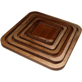 تصویر سینی سرو پذیرایی پنج عددی طرح مربع 