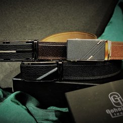 تصویر کمربند چرم طبیعی سگک ریلی مدل BR-03 