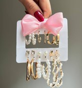 تصویر پک گوشواره مرواریدی طلایی 