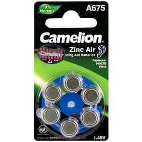 تصویر باتری سمعک کملیون ZincAir مدل A675 بسته 6 عددی ا Camelion ZincAir A675 Hearing Aid Battery Pack of 6 Camelion ZincAir A675 Hearing Aid Battery Pack of 6