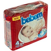 تصویر پوشک ببم جدید سایز 4 چهار (7تا18 کیلوگرم) بسته 34 عددی bebem new Size 4 Diaper Pack of 34